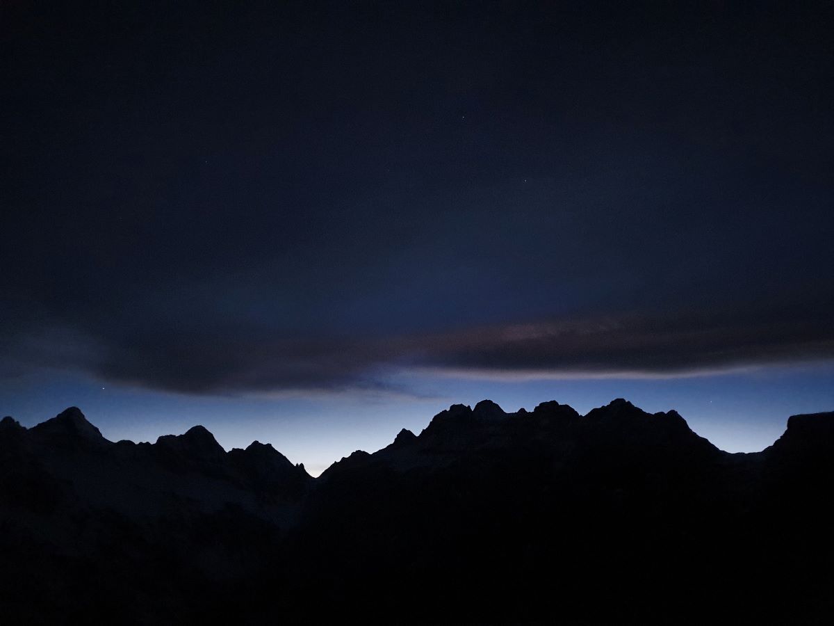 Evening view on the mountains across the Verzasca valley from the Cognóra hut [picture made by Sofia Tynelius]