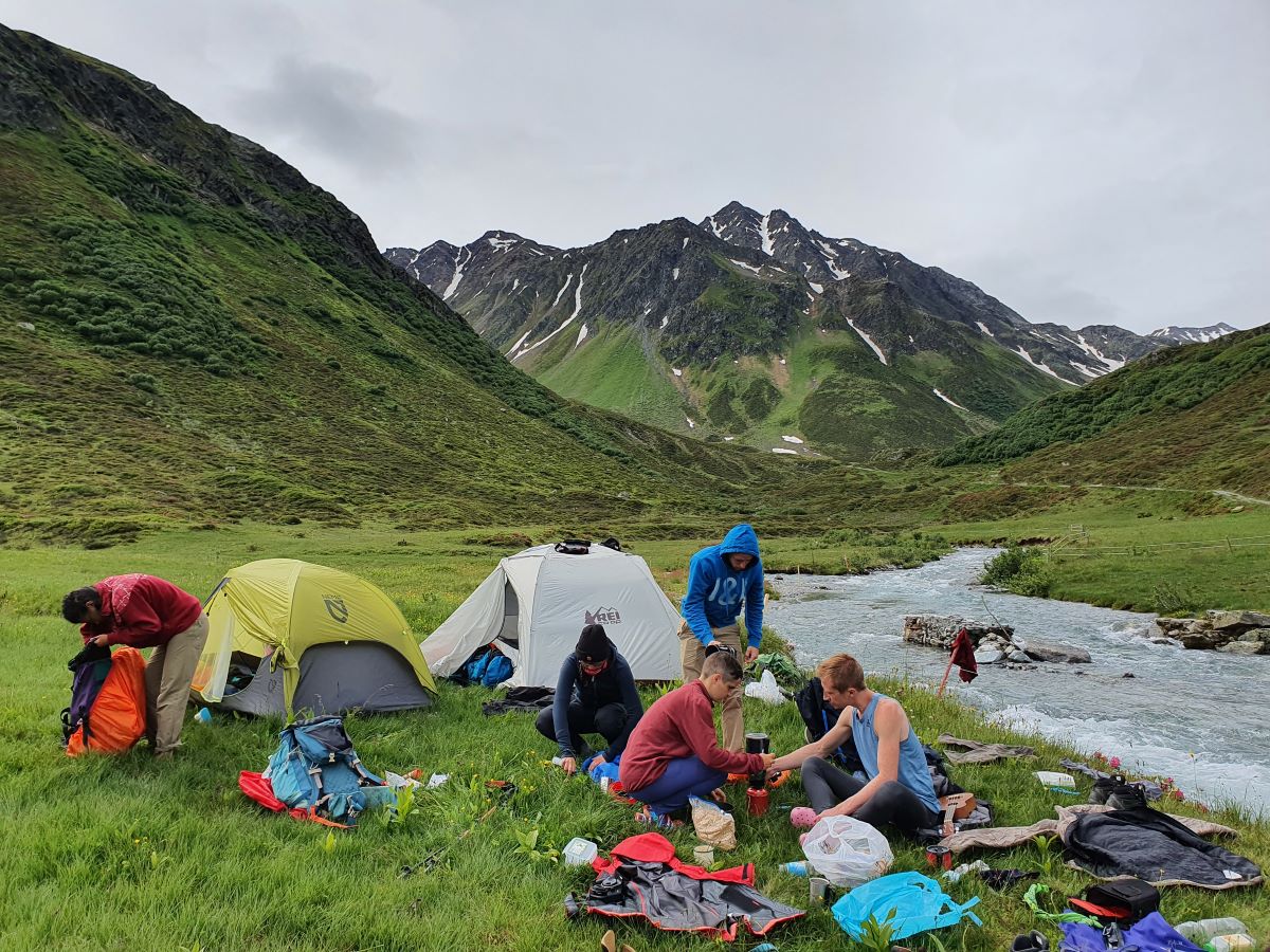 Camping along the riverbanks, next to Berghaus Vereina [picture made by Sofia Tynelius]