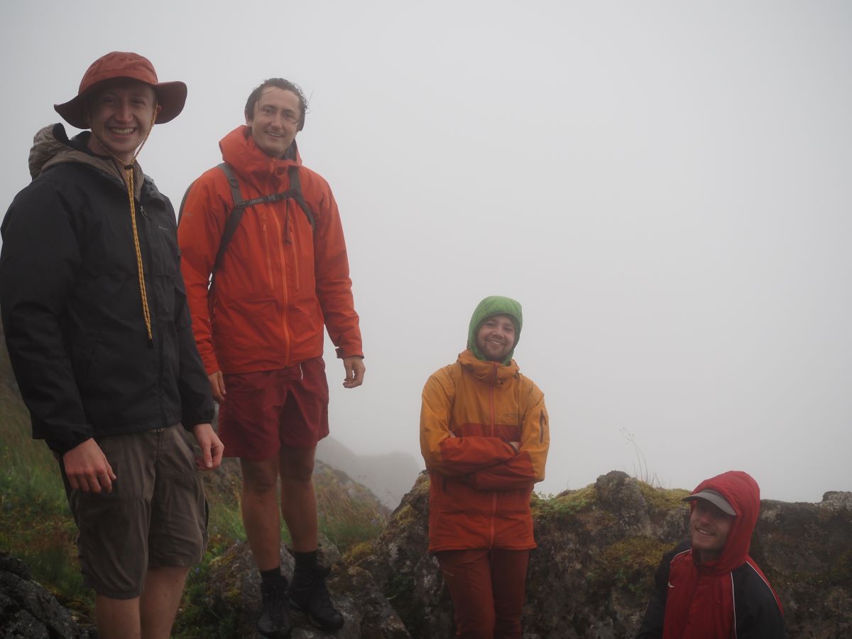 Still smiling, although freezing on top of the coll close to Å