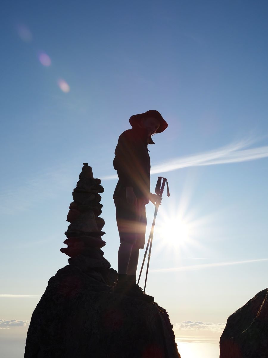 on the peak of Hermannsdaltinden