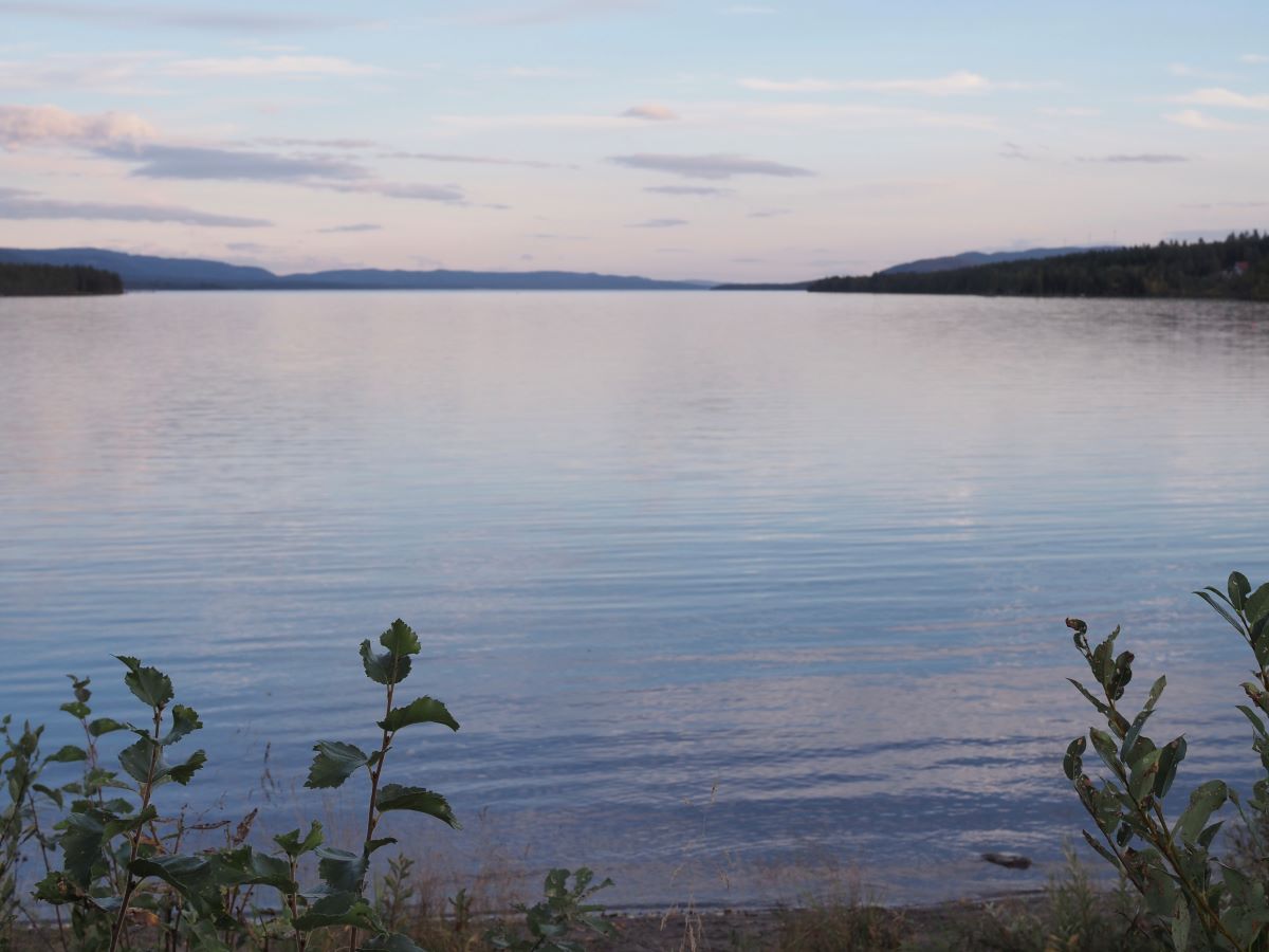 a beautiful sunset at the Osensjøen lake in Norway.