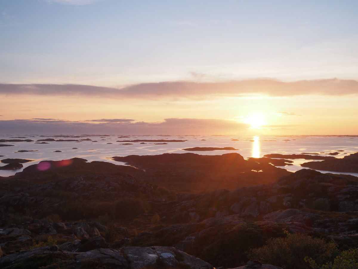 Sunset from a hut in Smøla